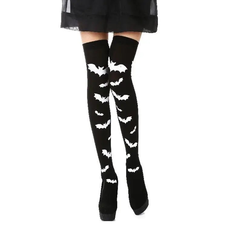Bat Over - the - Knee Stockings for Spooky Cute Style - Cosparty