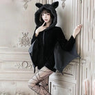 Fuzzy Black Bat Costume Set - XXXL - bat ears, wing, bats, cosplay, cosplayer