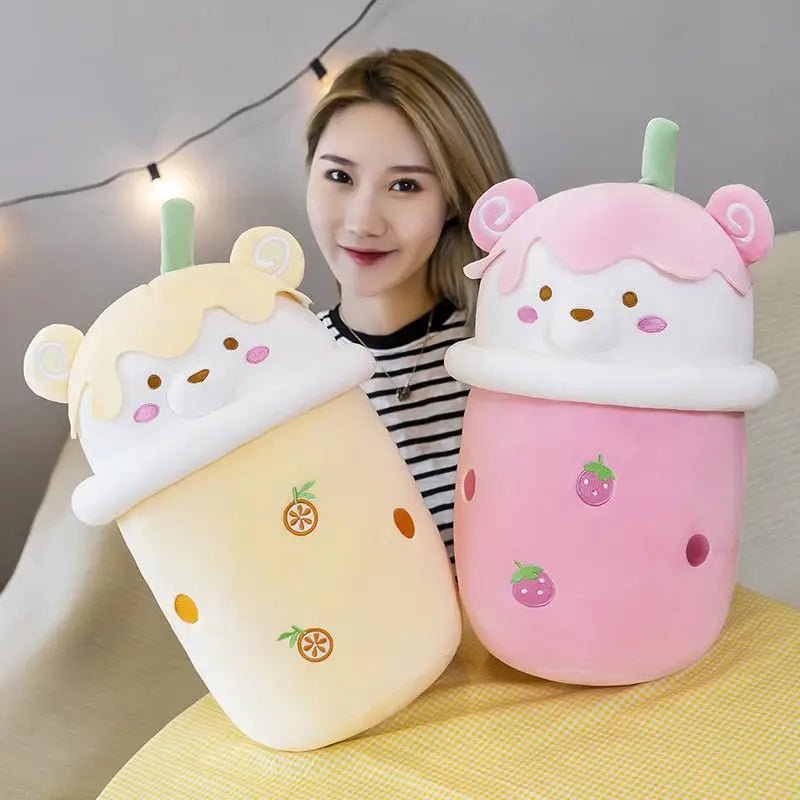 Beary Boba Plush Toys in Strawberry, Pineapple, and Avocado Flavors - Cosparty