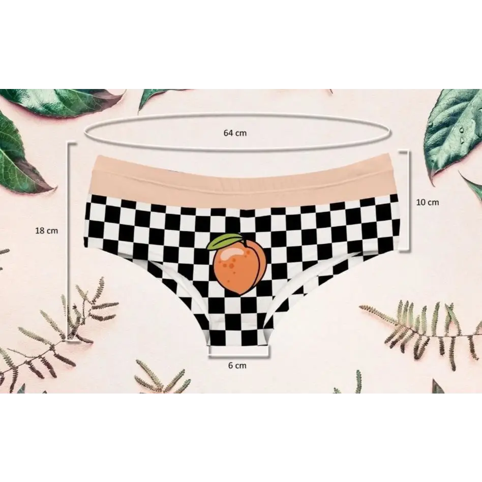 Beautiful Checkerboard Peach Panties for Kawaii Babes - underwear