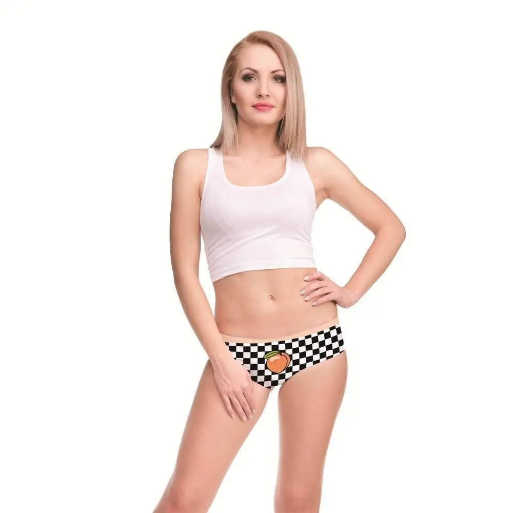 Beautiful Checkerboard Peach Panties for Kawaii Babes - underwear