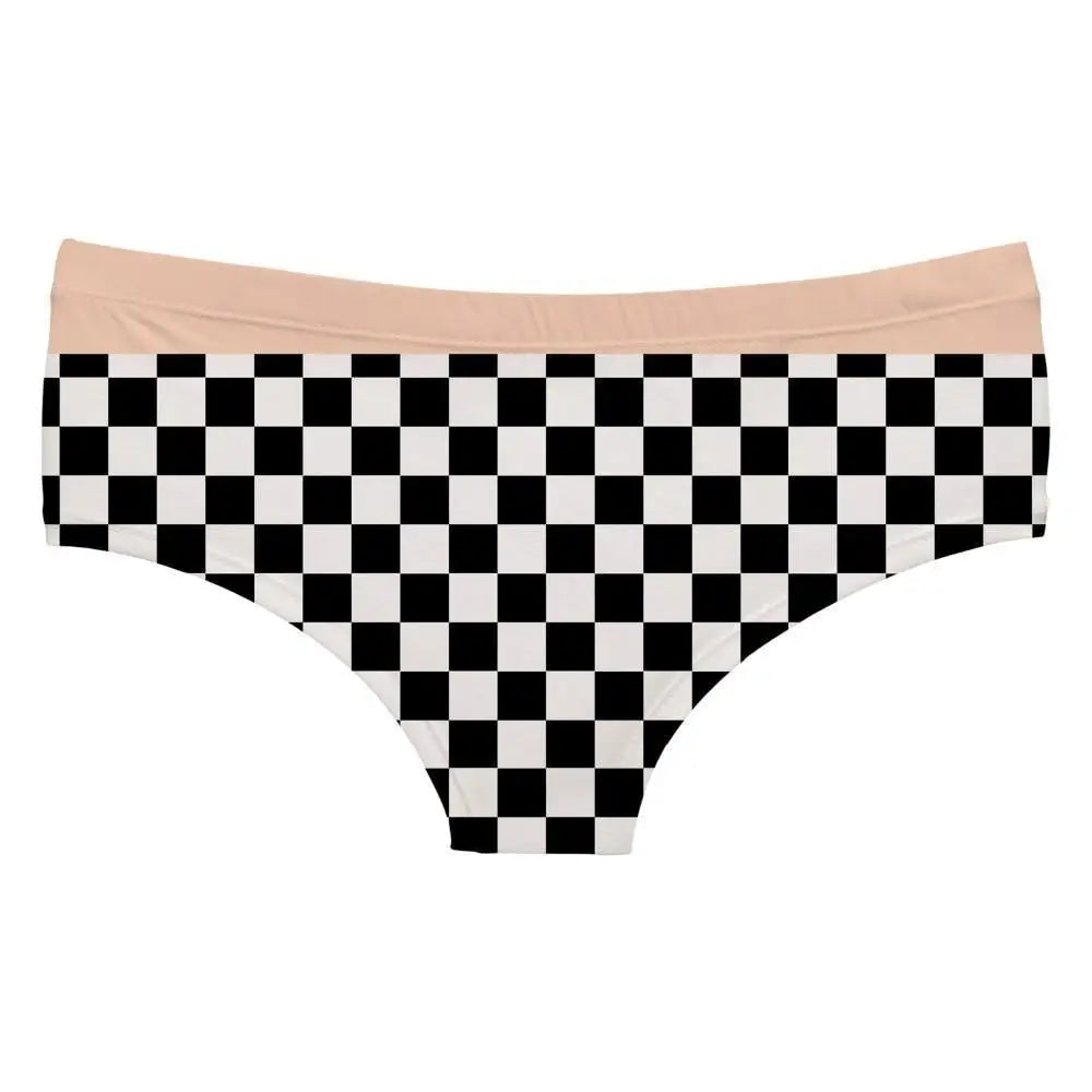 Beautiful Checkerboard Peach Panties for Kawaii Babes - underwear