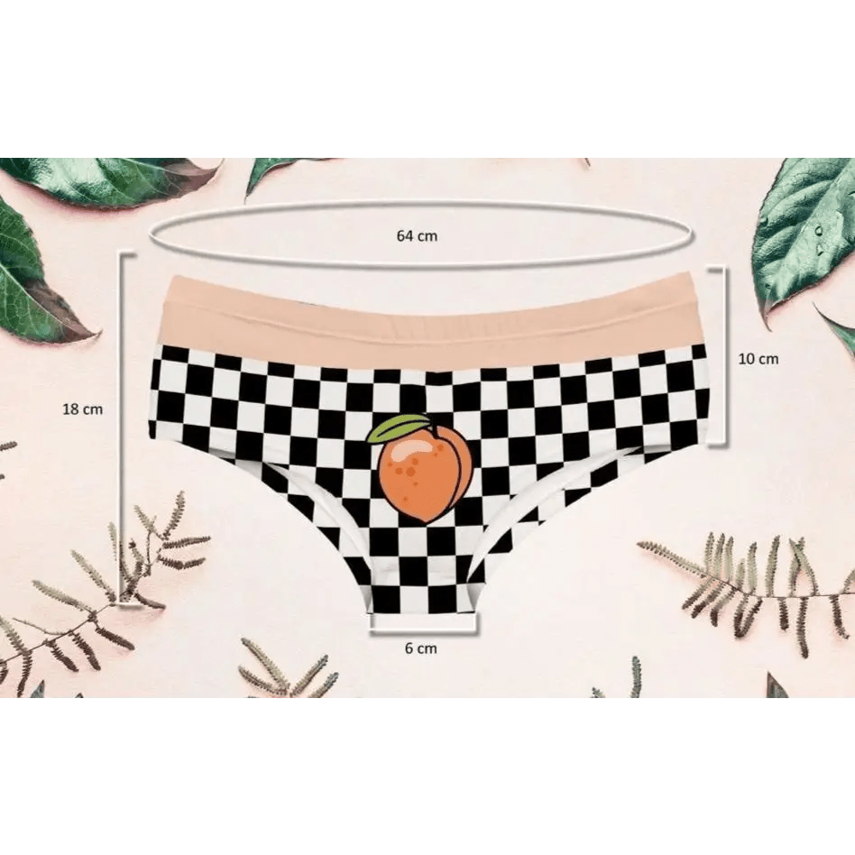Beautiful Checkerboard Peach Panties for Kawaii Babes - Cosparty