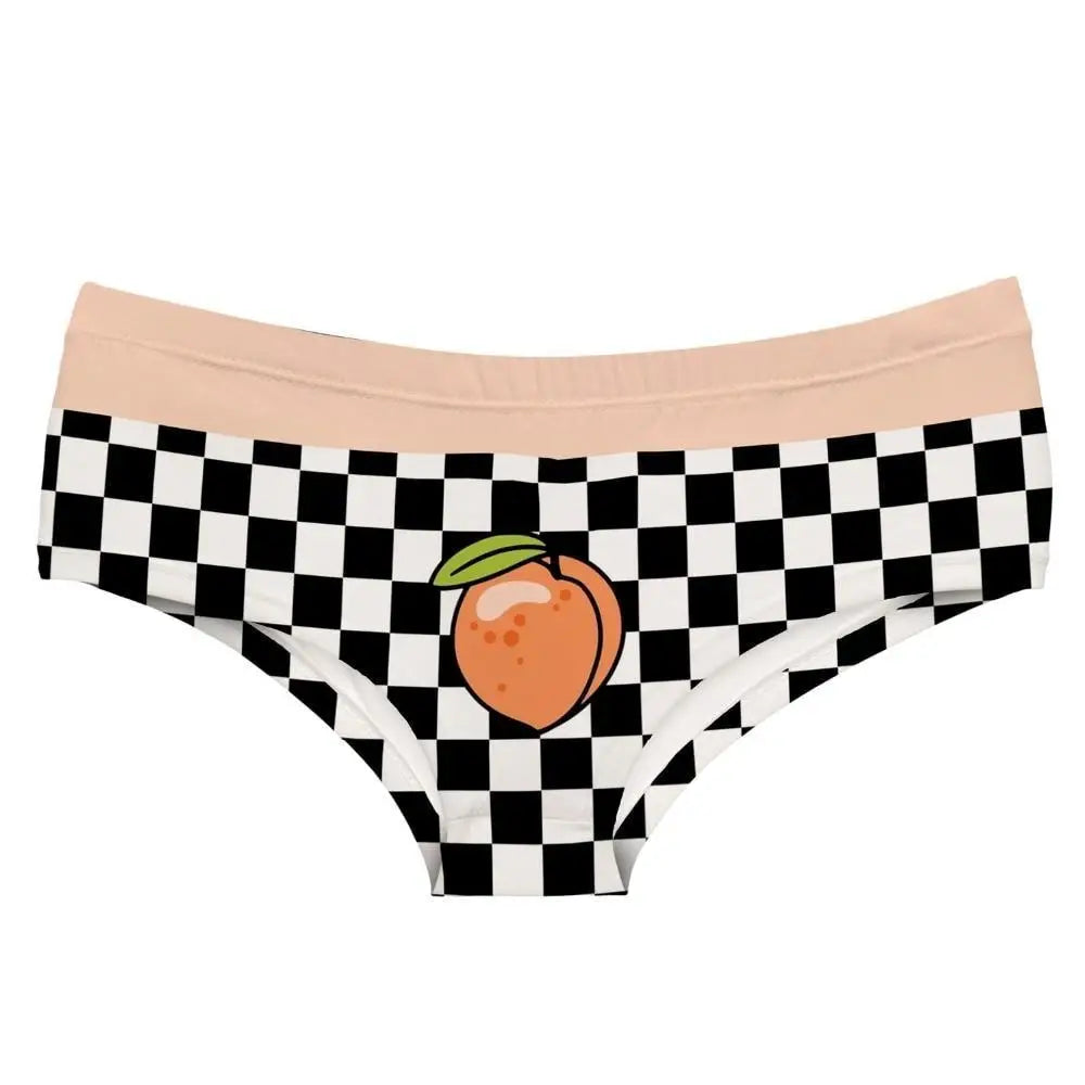 Beautiful Checkerboard Peach Panties for Kawaii Babes - underwear