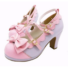 Beautiful Sweet Lolita Heels with Pearls and Bows - Purple/Pink / 4 - Shoes