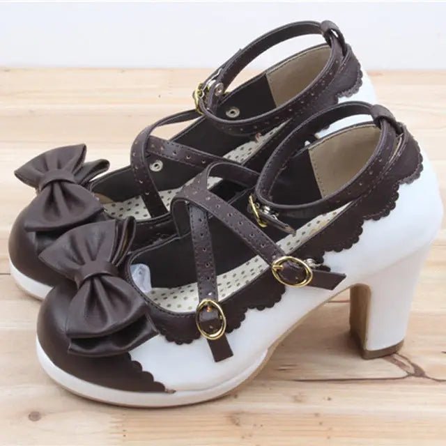 Beautiful Sweet Lolita Heels with Pearls and Bows - Cosparty