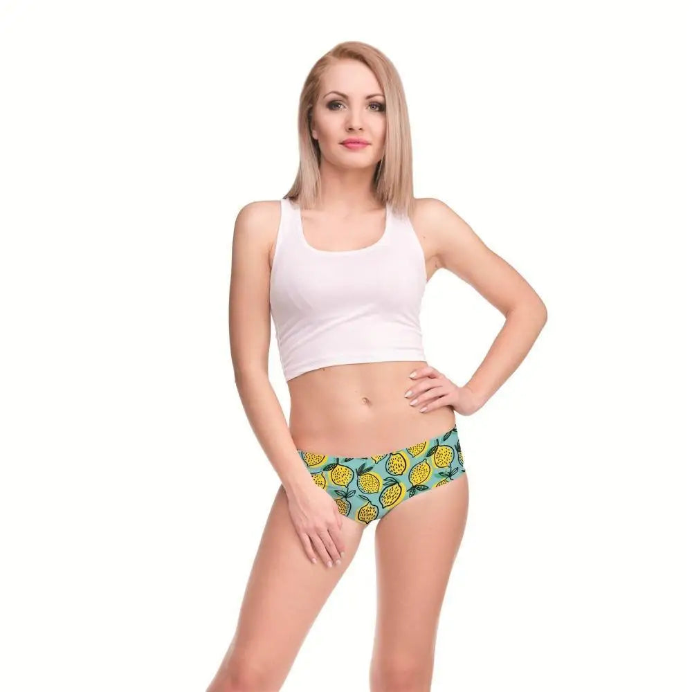 Beautiful Watercolor Style Yellow Lemon Panties for Kawaii Babes - underwear