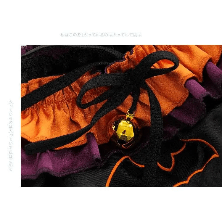 Black and Orange Halloween Lingerie Set for Spooky Cospartys - Cosparty
