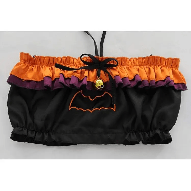 Black and Orange Halloween Lingerie Set for Spooky Cospartys - Cosparty