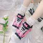 Black and Pink Pastel Goth Lolita Streetwear Sneakers - shoes