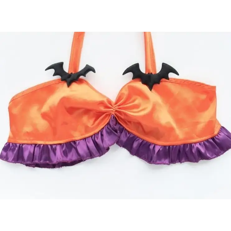 Black and Purple Bat Inspired Lingerie Set for Halloween - lingerie set