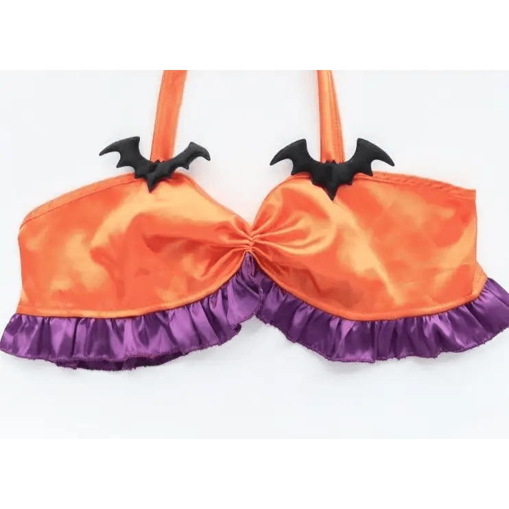 Black and Purple Bat Inspired Lingerie Set for Halloween - Cosparty