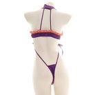 Black and Purple Bat Inspired Ruffled Bikini Set - Cosparty