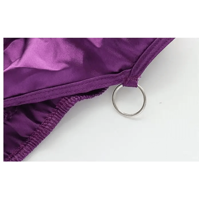 Black and Purple Bat Inspired Ruffled Bikini Set - Cosparty