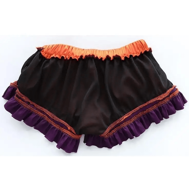 Black and Purple Bat Ruffled Lingerie Set for Halloween - Cosparty