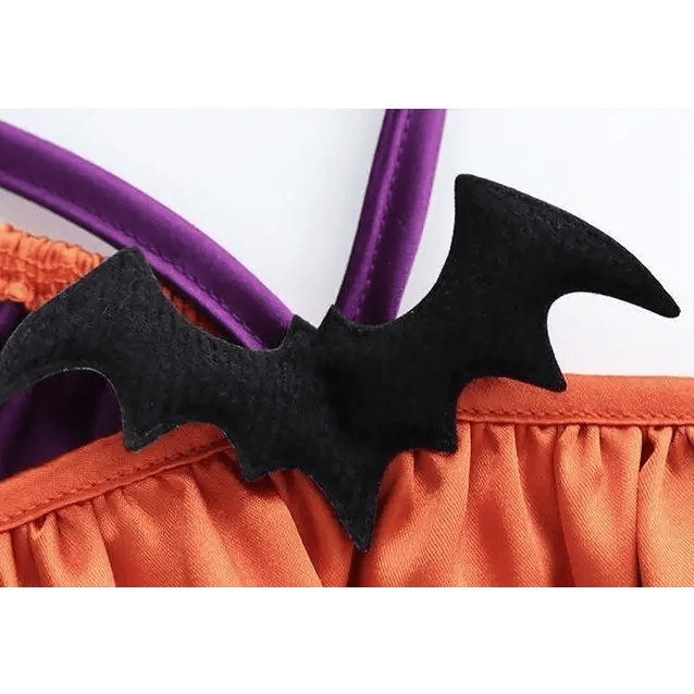 Black and Purple Bat Ruffled Lingerie Set for Halloween - Cosparty