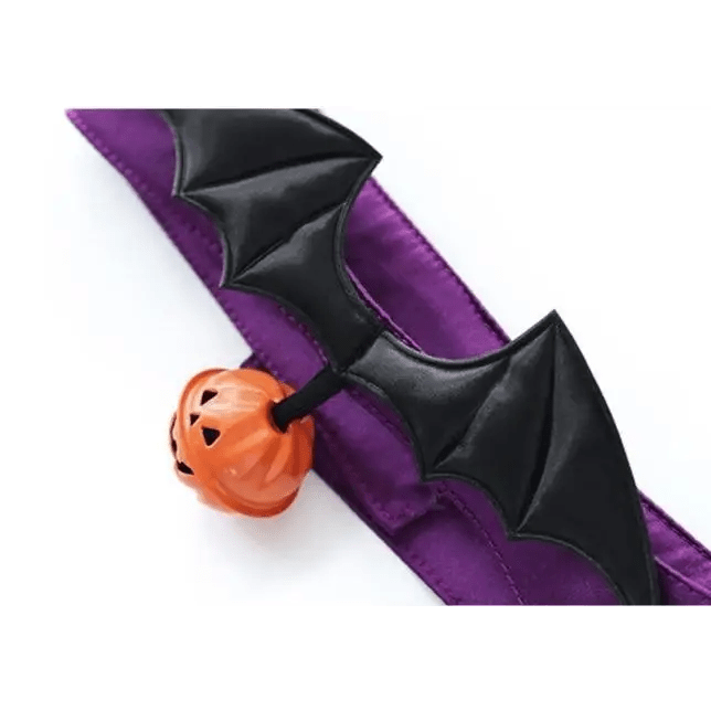 Black and Purple Bat Ruffled Lingerie Set for Halloween - Cosparty