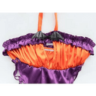 Black and Purple Bat Ruffled Monokin Bodysuit for Halloween - Cosparty
