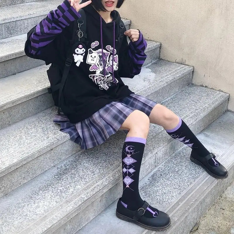 Black and Purple Trick or Treat Inspired Hoodie - hoodie