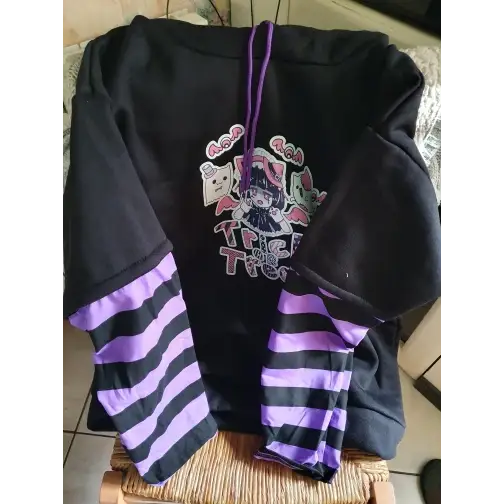 Black and Purple Trick or Treat Inspired Hoodie - hoodie