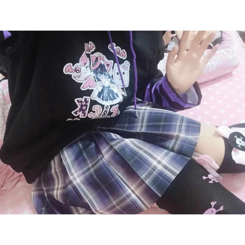 Black and Purple Trick or Treat Inspired Hoodie - Cosparty