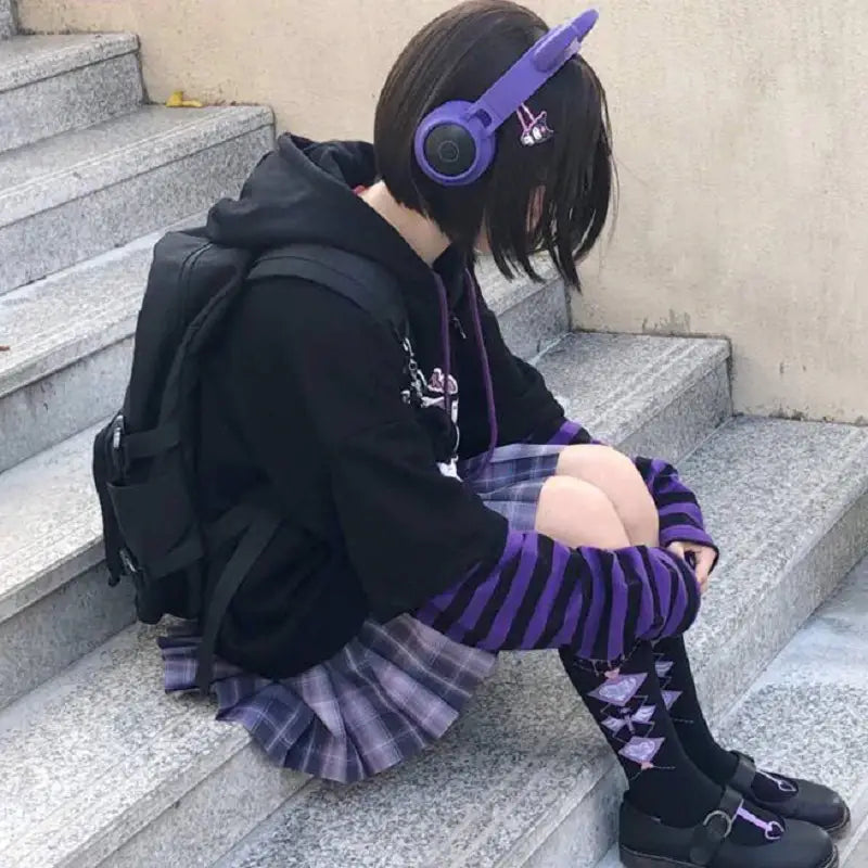 Black and Purple Trick or Treat Inspired Hoodie - hoodie