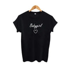 Black and White Baby Girl Tee with Heart Graphic - shirt