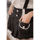 Black and White Bloomer - Style Shorts with Lace Ruffles and Pockets - Cosparty