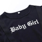 Black Baby Girl Crop Top with Suspender Harness for Gothic Style - Cosparty