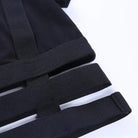 Black Baby Girl Crop Top with Suspender Harness for Gothic Style - Cosparty