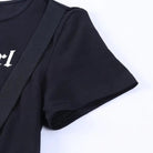 Black Baby Girl Crop Top with Suspender Harness for Gothic Style - Cosparty