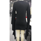 Black Gothic Forest Witch Dress with Flowy Wing Style Sleeves - Cosparty