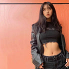 Black Long Sleeve Rhinestone Embellished Babygirl Crop Top Instock - Cosparty