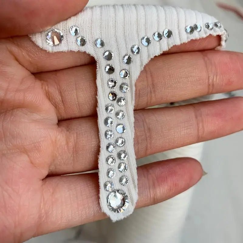 Black Long Sleeve Rhinestone Embellished Babygirl Crop Top Instock - Cosparty