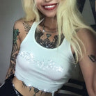 Black Long Sleeve Rhinestone Embellished Babygirl Crop Top Instock - Cosparty