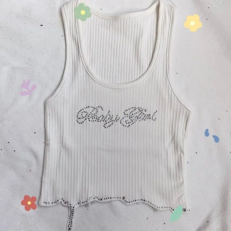 Black Long Sleeve Rhinestone Embellished Babygirl Crop Top Instock - Cosparty