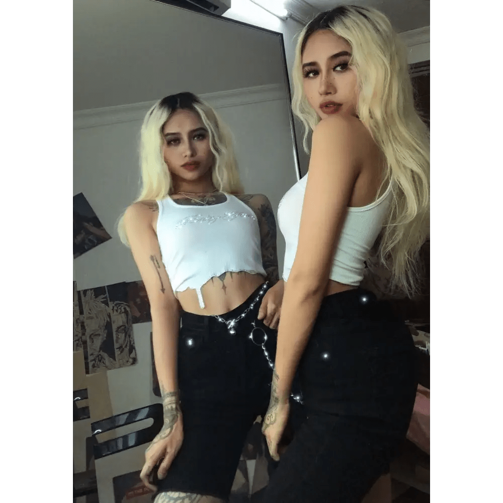 Black Long Sleeve Rhinestone Embellished Babygirl Crop Top Instock - Cosparty