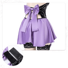 Black & Purple Leather Succubus Bodysuit Set for Gothic Styles - Cosparty