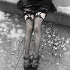 Black Thigh - High Tights for Gothic and Grunge Fashion - Cosparty