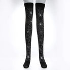 Black Thigh-High Tights for Gothic and Grunge Fashion - socks