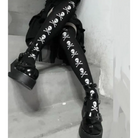 Black Thigh-High Tights for Gothic and Grunge Fashion - socks