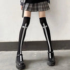 Black Thigh - High Tights for Gothic and Grunge Fashion - Cosparty