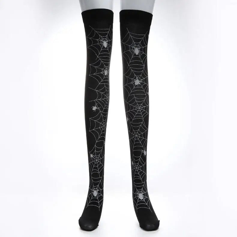 Black Thigh - High Tights for Gothic and Grunge Fashion - Cosparty