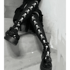 Black Thigh - High Tights for Gothic and Grunge Fashion - Cosparty