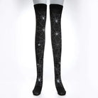 Skull Line Thigh Highs - Spider - socks