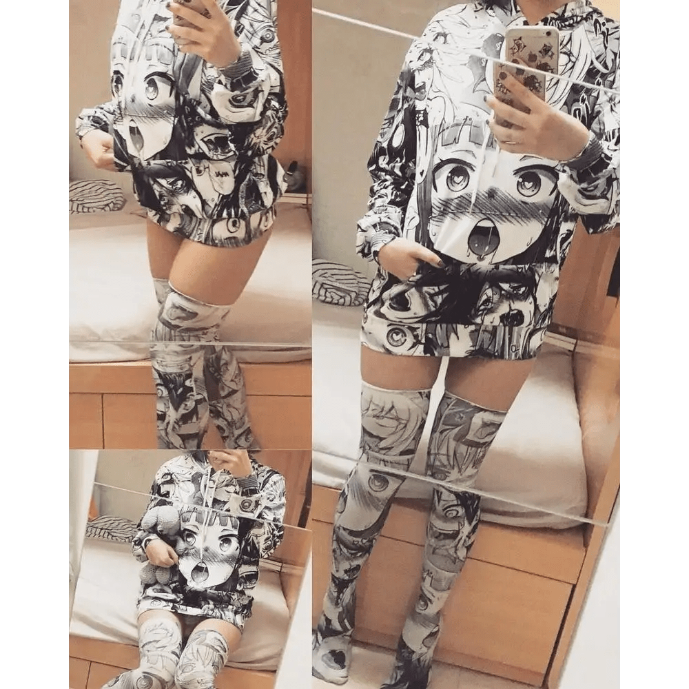 Black & White Manga Inspired Hoodie and Crewneck for Anime Fans - Cosparty