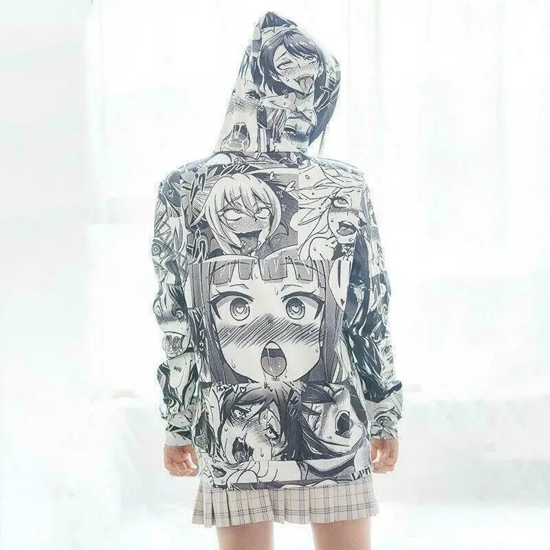 Black & White Manga Inspired Hoodie and Crewneck for Anime Fans - Cosparty