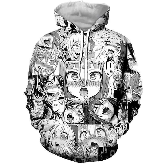 Black & White Manga Inspired Hoodie and Crewneck for Anime Fans - hoodie