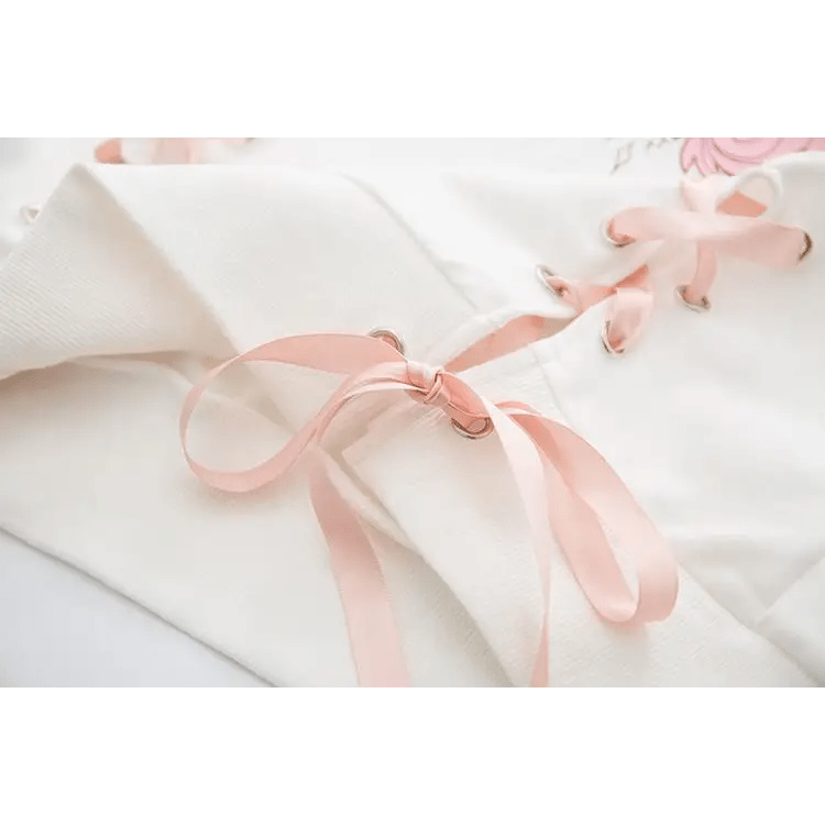 Bling Bling Bunny Anime Girl Hoodie in Pastel - Length 58cm - Cosparty