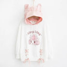 Pastel Pink Bling Bling Bunny Anime Girl Hoodie Sweater Hooded Sweatshirt Kawaii Fashion Fairy Kei